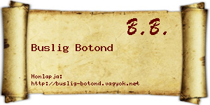 Buslig Botond névjegykártya